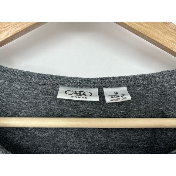 Cato Woman Gray Ribbed Stretch Sweater - Picture 3 of 5